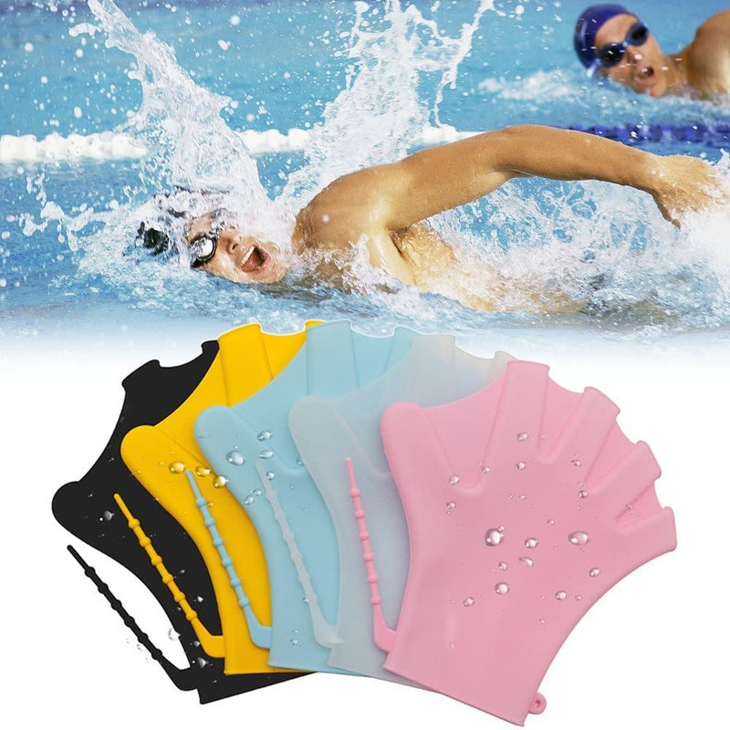 1 Pair Swimming Gloves Webbed Fitness Water Resistance Training Gloves Silicon Swimming Diving Glove Swim Training Mittens
