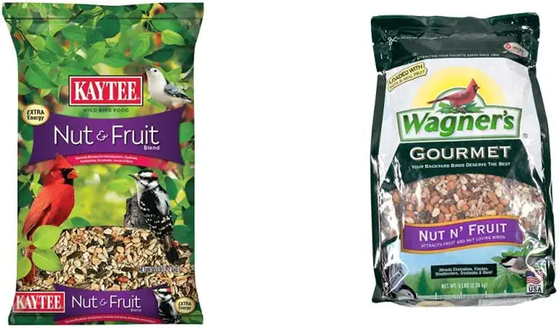 Kaytee Wild Bird Food Nut & Fruit Seed Blend for Cardinals, Chickadees, Nuthatches, Woodpeckers and Other Colorful Songbirds, 5 Pounds & Audubon Park 12231 Cardinal Blend Wild Bird Food, 4-Pounds Animals & Pet Supplies > Pet Supplies > Bird Supplies > Bird Food Kaytee Fruit Seed Blend + Nut & Fruit, 5-Pound 5 Pounds 