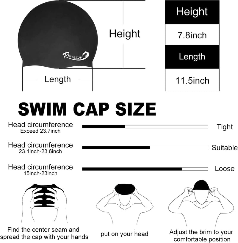 Ravani Silicone Swim Cap.Unisex Swimming Cap for Women Swimming Men,Suitable for All Haircut Long,Short,Curly,Afro Hair,High Elasticity Fits All Heads and Size,Eliminates Drag Makes You Swim Faster Sporting Goods > Outdoor Recreation > Boating & Water Sports > Swimming > Swim Caps Ravani   