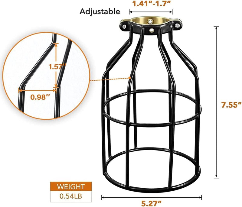 YI LIGHTING - Industrial Vintage Style Metal Lamp Guard Cage for Pendant String Lights and Vintage Lamp Holders (4-Pack)