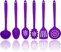 Culinary Couture Aqua Sky Silicone Cooking Utensils Set - Sturdy Steel Inner Core - Spatula, Mixing & Slotted Spoon, Ladle, Pasta Server, Drainer - Heat Resistant Kitchen Tools - Bonus Recipe Ebook Home & Garden > Kitchen & Dining > Kitchen Tools & Utensils Culinary Couture Purple  
