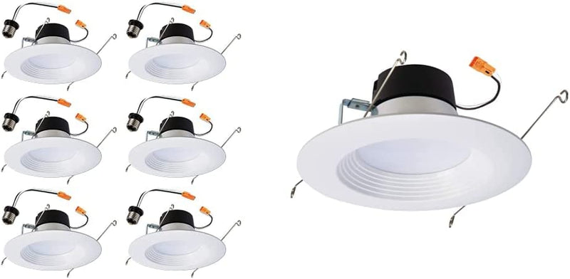 HALO 6 Inch Recessed LED Can Light - 6 Pack & LT560WH6930R-CA 5 In. and 6 Integrated LED Recessed Retrofit Downlight Trim, 90 CRI, Title 20 Compliant, 5 Inch and 6 Inch, 3000K Soft White Home & Garden > Lighting > Flood & Spot Lights HALO   