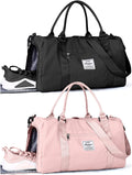 Gym Bag Womens Mens with Shoes Compartment and Wet Pocket,Travel Duffel Bag for Women for Plane,Sport Gym Tote Bags Swimming Yoga,Waterproof Weekend Overnight Bag Carry on Bag Hospital Holdalls Home & Garden > Household Supplies > Storage & Organization WISEPACK A4-Black(Large) Large 