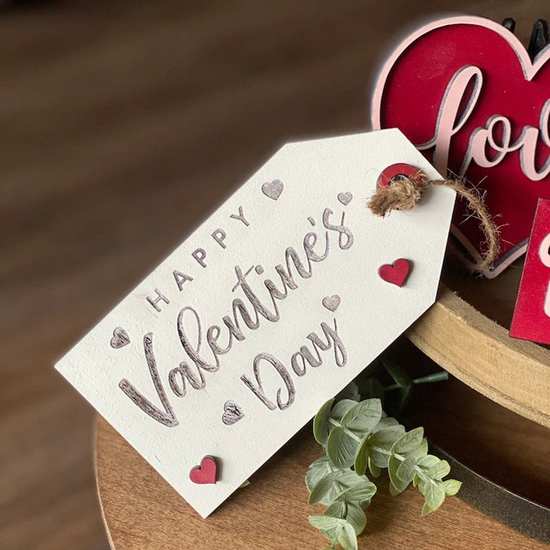 STEADY Valentine'S Day Tiered Tray Decor Valentine'S Day Wood Sign Cute Love Hugs and BE Mine Wooden Signs Farmhouse Rustic Tiered Tray Items Decorations for Home Table House Room Home & Garden > Decor > Seasonal & Holiday Decorations STEADY   