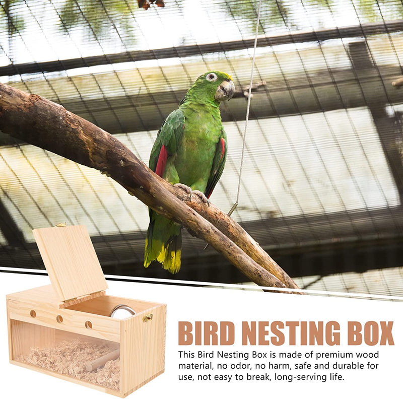 POPETPOP Wooden Small Bird Nesting Breeding Box Bird Cage Accessories Bird Nest for Budgie Little Parakeet Lovebirds Animals & Pet Supplies > Pet Supplies > Bird Supplies > Bird Cages & Stands POPETPOP   