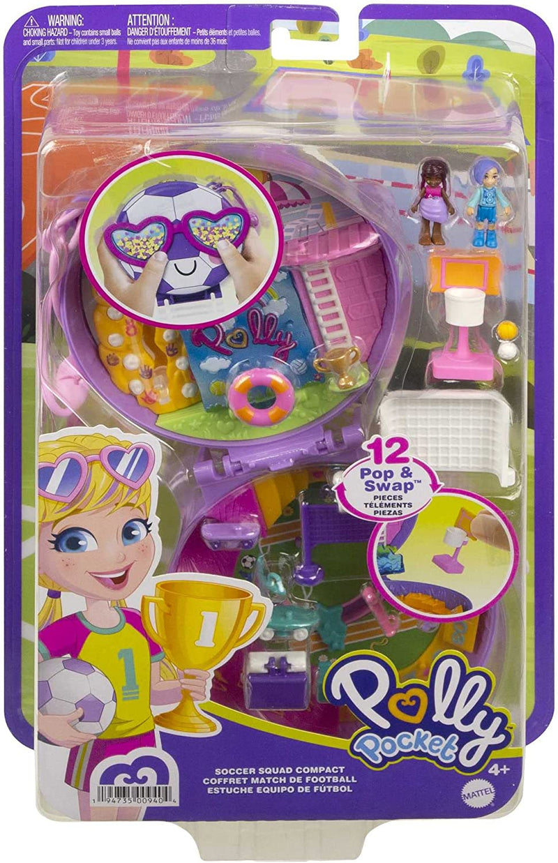 ​Polly Pocket Doll and Accessories, Compact with Micro Bella and Friend Dolls, 5 Reveals, Soccer Squad​​