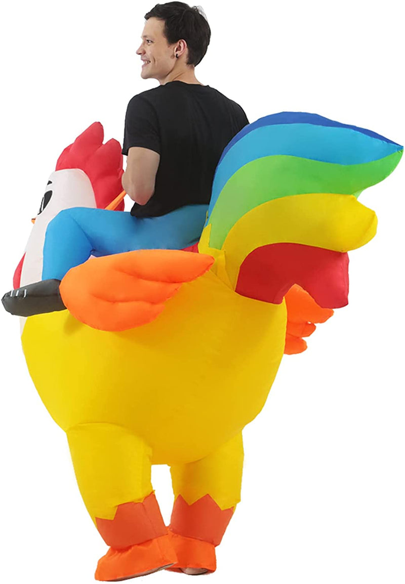 KOOY Inflatable Costume Adult Rooster Ride on Chicken Costume,Halloween Costumes Blow up Costumes  KOOY   