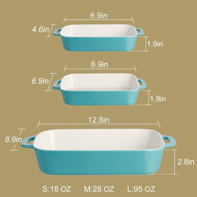 SWEEJAR Ceramic Bakeware Set, Rectangular Baking Dish for Cooking, Kitchen, Cake Dinner, Banquet and Daily Use, 12.8 X 8.9 Inches Porcelain Baking Pans (Navy) Home & Garden > Kitchen & Dining > Cookware & Bakeware SWEEJAR   