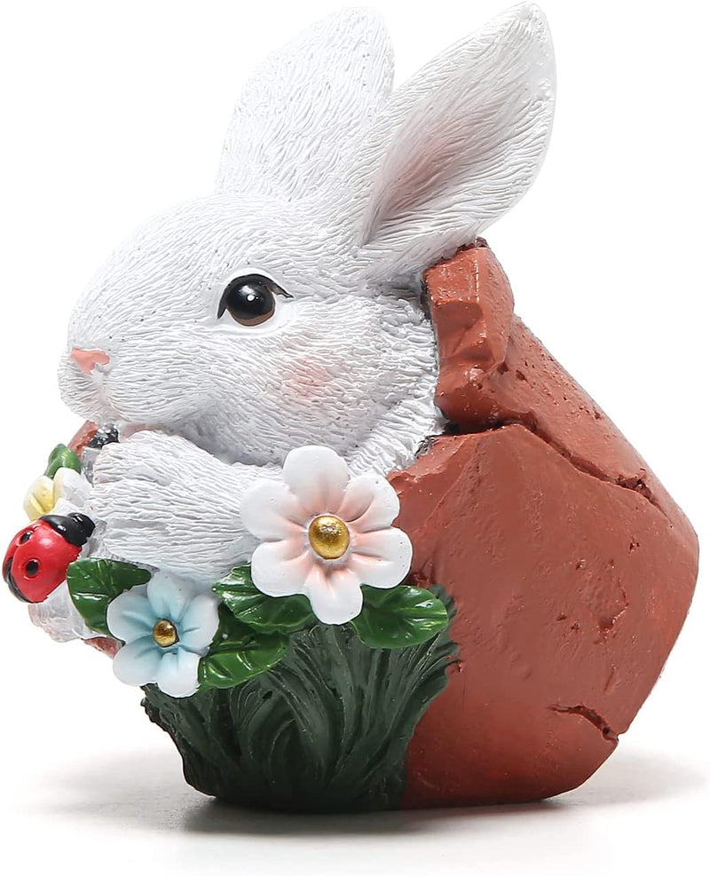 Hodao Easter Bunny Decorations Spring Home Decor Bunny Figurines(Resurrection Protein Rabbit 2Pcs) Home & Garden > Decor > Seasonal & Holiday Decorations BOYON Spring Flower Jar White Rabbit 2  