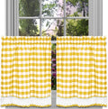Goodgram Buffalo Check Plaid Gingham Custom Fit Farmhouse Café Styled Window Tier Curtain Treatments - Assorted Colors & Sizes (Yellow, 36 In. Length) Home & Garden > Decor > Window Treatments > Curtains & Drapes GoodGram Yellow 36 in. Length 