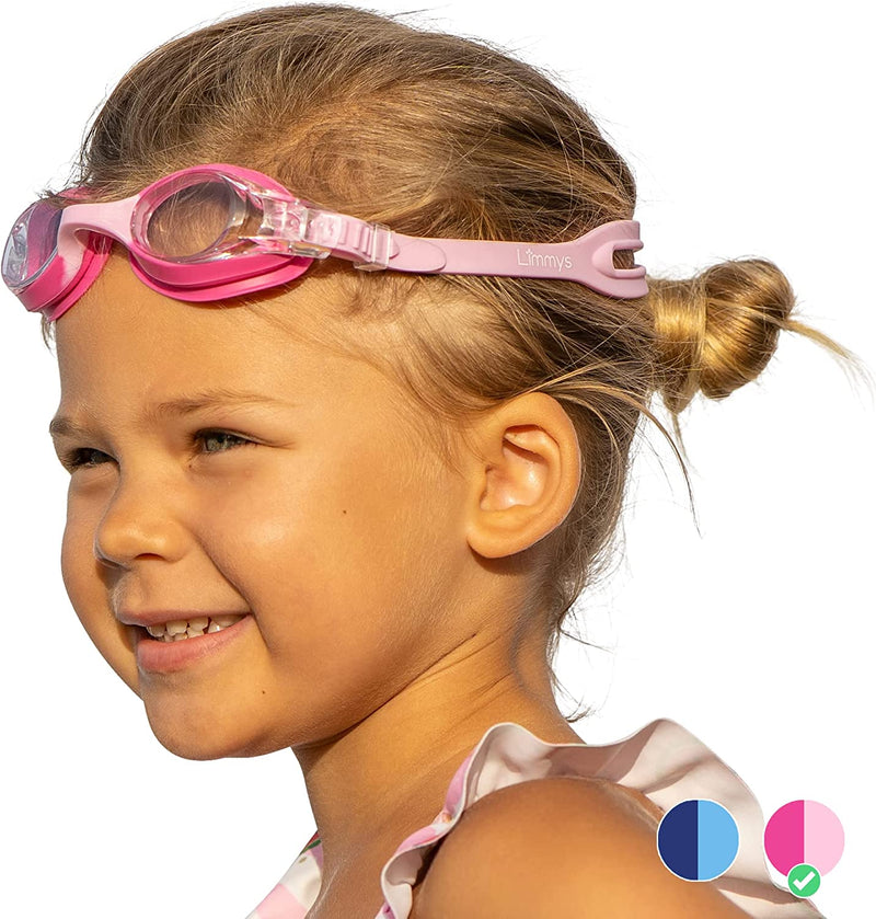 Limmys Kids Swimming Goggles for Kids Age 3-12 - Sporting Goods > Outdoor Recreation > Boating & Water Sports > Swimming > Swim Goggles & Masks Limmys Pink  