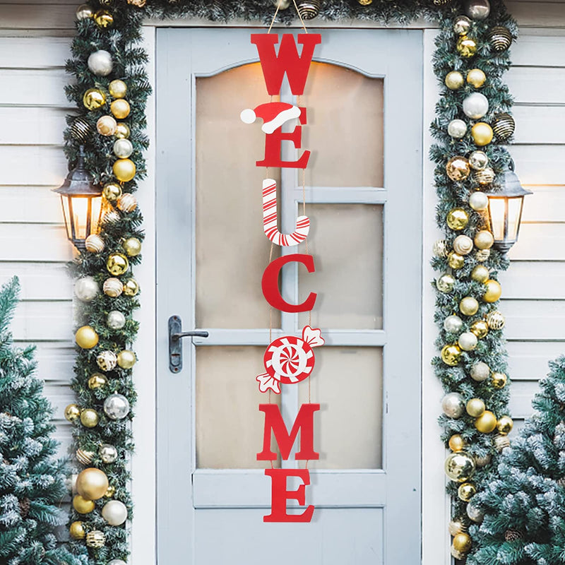4.75 Ft Spring Welcome Sign for Front Door-Vertical Welcome Home Sign - Summer Yard Porch Sign for Front Door Decorations and Best House Warming Gifts  charming garden Christmas  