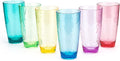 Hammered 26-Ounce Plastic Tumbler Acrylic Glasses, Set of 6 Multicolor Home & Garden > Kitchen & Dining > Tableware > Drinkware KOXIN-KARLU Multicolor  