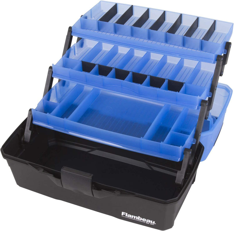 Flambeau Outdoors 6383FB 3-Tray Classic Tray Tackle Box, Portable Tackle Organizer, Frost Blue/Black Sporting Goods > Outdoor Recreation > Fishing > Fishing Tackle Flambeau Inc.   