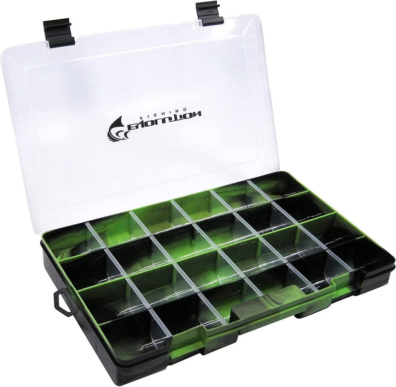 Evolution Outdoor 3700 Drift Series Fishing Tackle Tray – Colored Tackle Box Organizer with Removable Compartments, Clear Lid, 2 Latch Closure, Utility Box Storage Sporting Goods > Outdoor Recreation > Fishing > Fishing Tackle Evolution Outdoor Green 1 Pk 