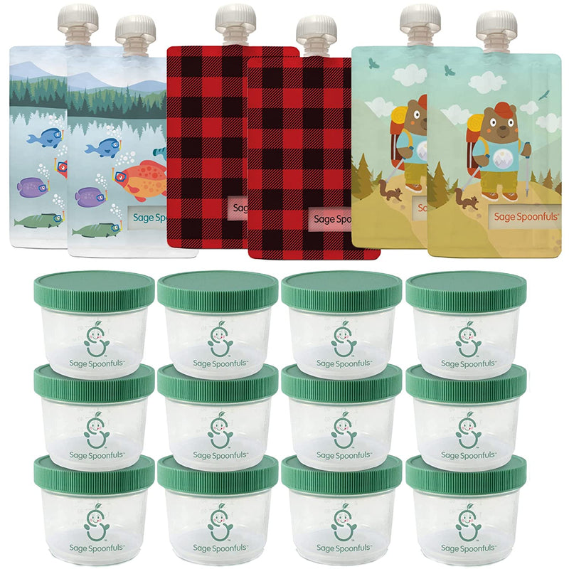 Sage Spoonfuls Glass Baby Food Storage Jars - 4-Pack of 8 Ounce Reusable Glass Food Storage Containers with Lids - Leakproof & Airtight - Dishwasher Safe - Microwave & Freezer Friendly - Bpa-Free Home & Garden > Decor > Decorative Jars Sage Spoonfuls Plastic Jar 12-Pack/Squeezie 6-Pack  