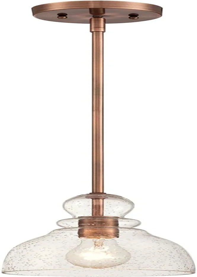 Westinghouse Lighting 6356400 Adjustable Indoor Mini-Pendant Light, Washed Copper Finish with Handblown Clear Seeded Glass Home & Garden > Lighting > Lighting Fixtures Westinghouse Lighting White  
