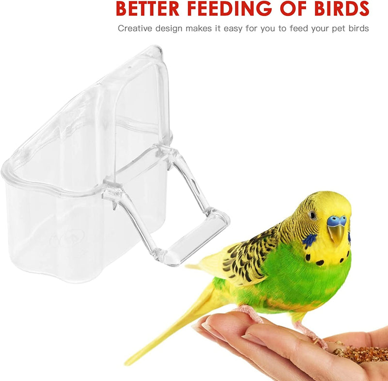 TEHAUX Bird Water Feeder Bird Feeder, Bird Cage Plastic Feeding Cups Anti-Splashing Bird Cage Feeder Clear Acrylic Food Containers for Birds (3Pcs, Transparent) Cage Pet Food Container Animals & Pet Supplies > Pet Supplies > Bird Supplies > Bird Cage Accessories > Bird Cage Food & Water Dishes TEHAUX   