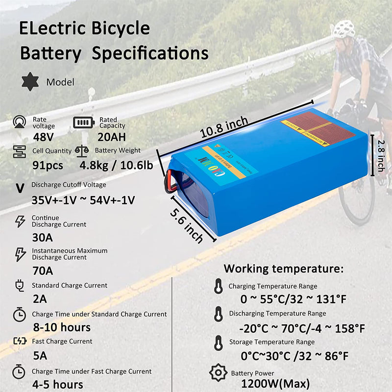 48V Battery, 10Ah/ 14AH/ 20AH Ebike Battery for 200-1200W Electric Bike Bicycle, Scooter and Other Motor Sporting Goods > Outdoor Recreation > Cycling > Bicycles Cao MM   