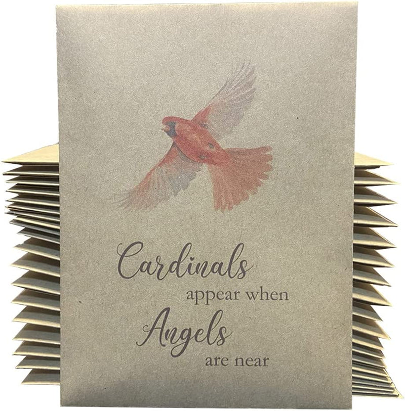 Cardinal Funeral Bird Seed Favors - Cardinals Appear When Angels Are near - 20 Individual Sealed Packets of Birdseed - Ready to Give Out, No Assembly Required Animals & Pet Supplies > Pet Supplies > Bird Supplies > Bird Food Digital Voyager Cardinal Angels  