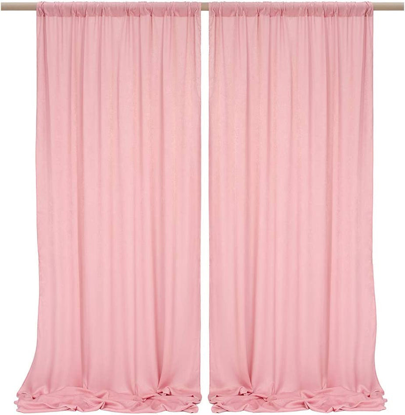 SHERWAY 2 Panels 4.8 Feet X 10 Feet Dusty Rose Thick Satin Backdrop Drapes, Non-Transparent Soft Window Curtains for Wedding Party Ceremony Stage Décor Home & Garden > Decor > Window Treatments > Curtains & Drapes SHERWAY   
