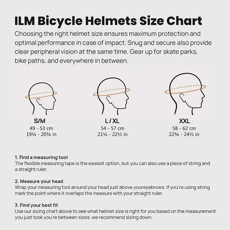 ILM Lightweight Bike Helmet, Bicycle Helmet for Adult Men & Women, Kids Youth Toddler Mountain Road Cycling Helmets with Dial Fit Adjustment Model B2-21 Sporting Goods > Outdoor Recreation > Cycling > Cycling Apparel & Accessories > Bicycle Helmets ILM   