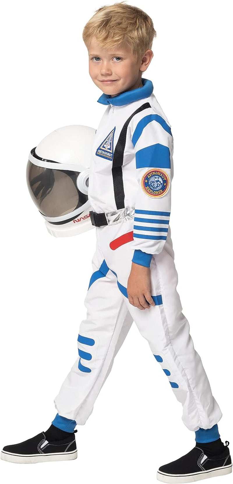 Spooktacular Creations Halloween Child Unisex White Black Details Astronaut Costume for Party Favors (Medium (8-10Yr))  8 years and up   