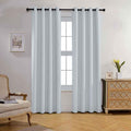 Miuco Room Darkening Texture Thermal Insulated Blackout Curtains for Bedroom 1 Pair 52X63 Inch Black Home & Garden > Decor > Window Treatments > Curtains & Drapes MIUCO Greyish White 52x84 inch 