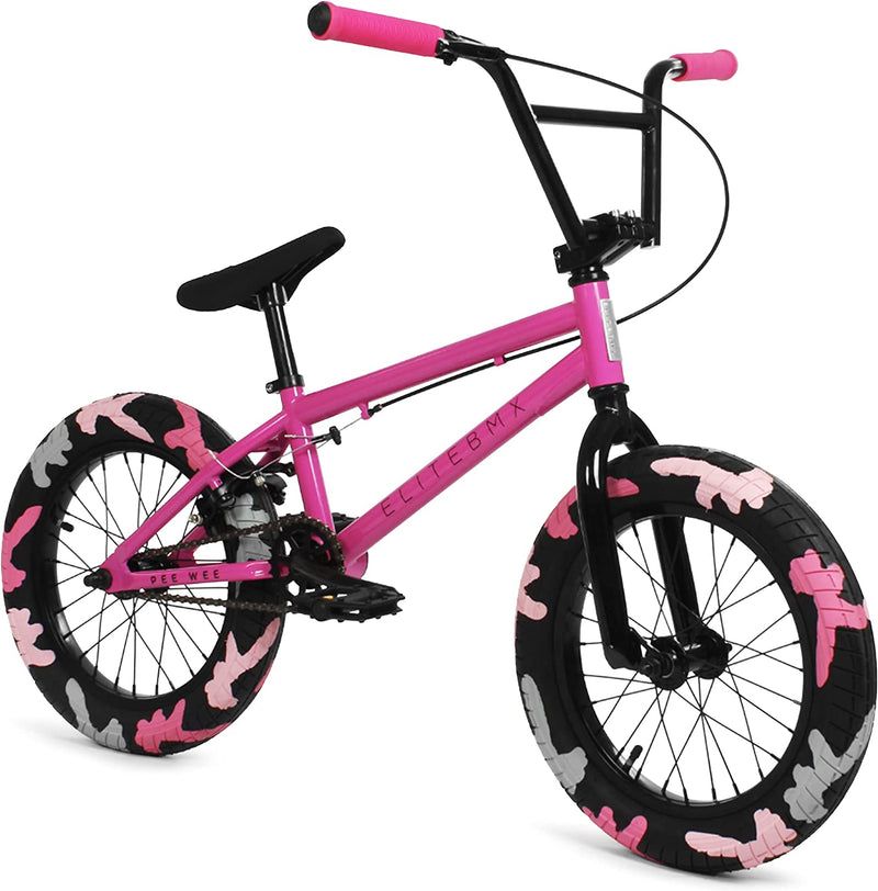 Elite BMX Bicycle 20” & 16" Freestyle Bike - Stealth and Peewee Model Sporting Goods > Outdoor Recreation > Cycling > Bicycles Elite Bicycles Pink Combat 16" 