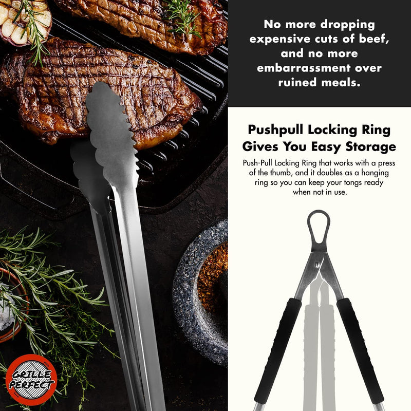 Extra Long Tongs for Grilling (24 Inch) Heavy Duty Stainless Steel Grill Tongs for BBQ Kitchen Outdoor Cooking - Long Handle Metal Grill Tools Barbecue Tongs - Stainless Steel Tongs for Cooking Home & Garden > Kitchen & Dining > Kitchen Tools & Utensils Grille Perfect   