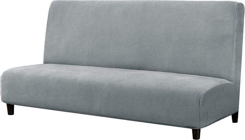 Subrtex Stretch Armless Sofa Slipcover Foldable Futon Cover Sofa Bed Washable Removable Furniture Protector (Celadon) Home & Garden > Decor > Chair & Sofa Cushions SUBRTEX Light Grey  