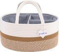 GREATALE Baby Diaper Caddy Organizer - Portable Rope Nursery Storage Bin for Changing Table & Car - Diaper Storage Basket with Removable Divider (Brown) Home & Garden > Household Supplies > Storage & Organization GREATALE Brown  