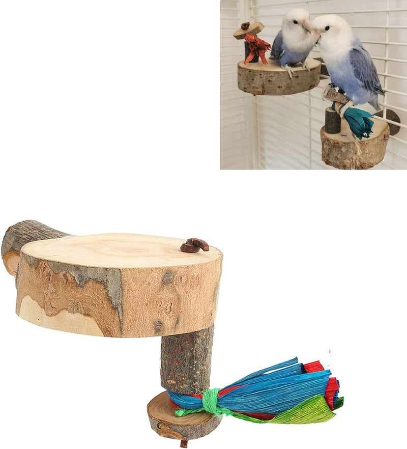 Bird round Wooden Stand Platform, Bite Resistant Parrot Perch Platform Natural Materials Thickened Stand Healthy Durable for Cockatiel(S) Animals & Pet Supplies > Pet Supplies > Bird Supplies Jeanoko   