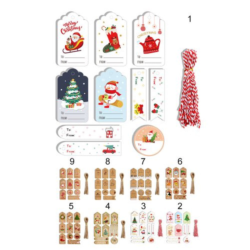 Sunjoy Tech 50 Pcs Kraft Christmas Gift Tags, Xmas Hanging Tag Labels, for Merry Christmas Holiday Party Supplies, DIY Arts and Crafts Decorations,Christmas Present Bags Labels  SUNJOY TECH INC   
