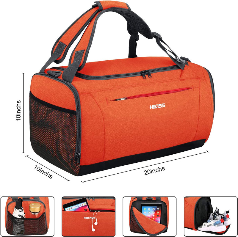 HIKISS Sports Gym Bag Waterproof Duffle Bag 45L with Wet Pocket & Shoes Compartment for Men and Women Home & Garden > Household Supplies > Storage & Organization Hi Kiss   