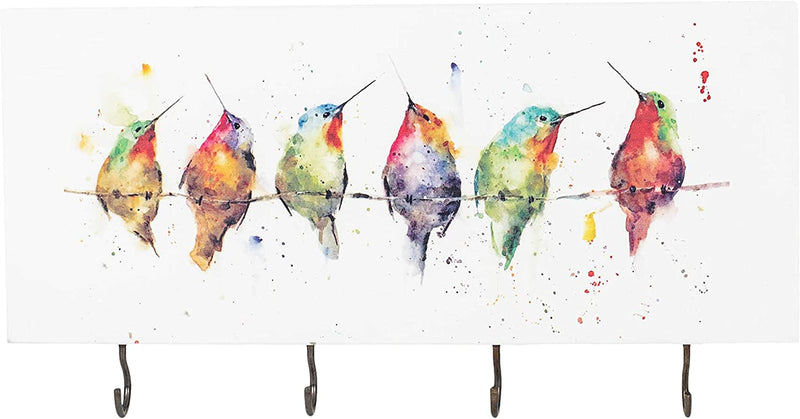 DEMDACO Dean Crouser Little Birds on a Branch Cardinal Nuthatch Bluejay Watercolor 10 X 4 Wood Mail Storage Organizer with Key Hooks Home & Garden > Household Supplies > Storage & Organization DEMDACO Hummingbirds On A Wire  