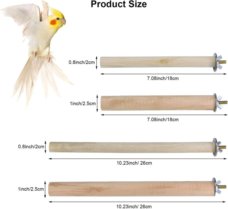 3PCS Bird Wood Perch Stick Stand Beak Paw Grinding Chew Cage Accessories for Parrot Parakeet Cockatiel Lovebird Conure Cockatoo Animals & Pet Supplies > Pet Supplies > Bird Supplies Litewoo   