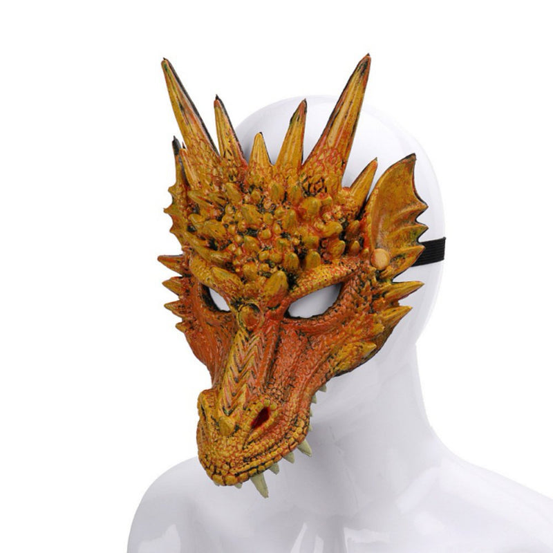 Funny Unisex Party Mask ,Cosplay Half Face Colourful Dragon Masks ,Masquerade Halloween Party Decor Apparel & Accessories > Costumes & Accessories > Masks Fymall Yelllow  