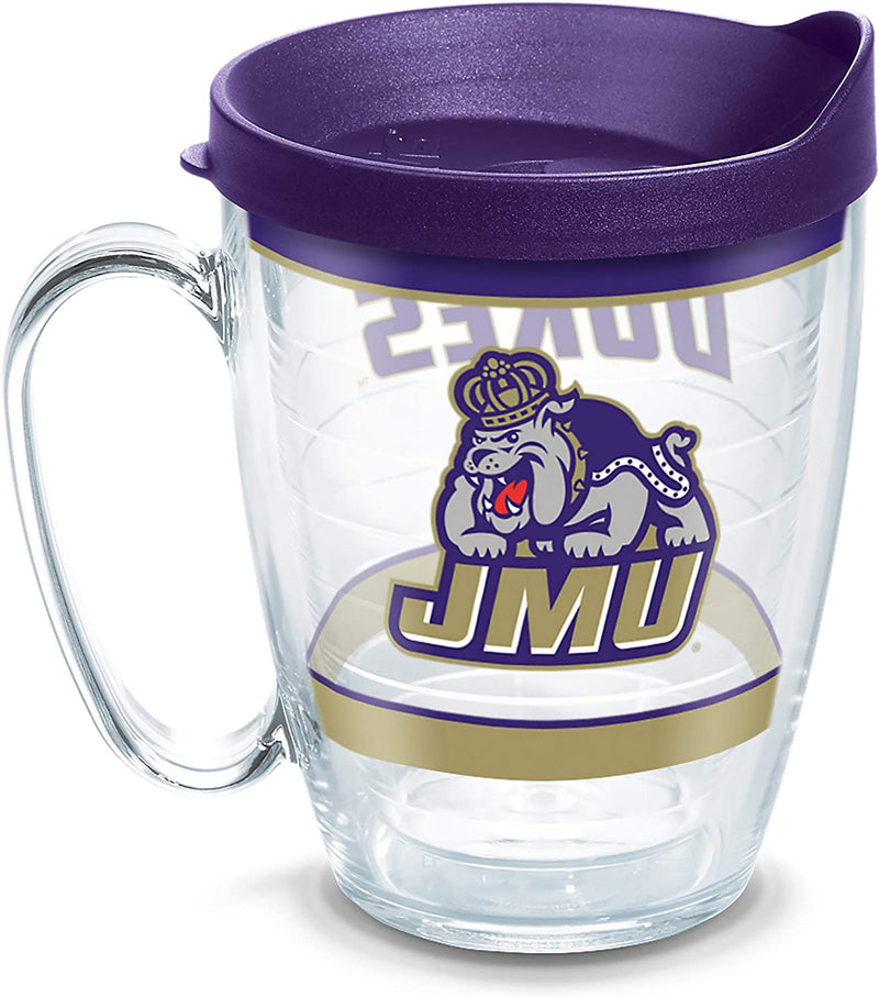 Tervis Made in USA Double Walled James Madison University JMU Dukes Insulated Tumbler Cup Keeps Drinks Cold & Hot, 24Oz - Black Lid, Primary Logo Home & Garden > Kitchen & Dining > Tableware > Drinkware Tervis Tradition 16oz Mug 
