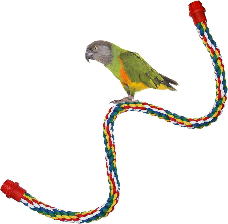 Bird Rope Perch for Parrots, Cockatiels, Parakeets, Budgie Cages Comfy Birds Colorful Rope Perches Toy (31.5Inch Plastic Nut) Animals & Pet Supplies > Pet Supplies > Bird Supplies > Bird Toys Mygeromon 31.5inch plastic nut  