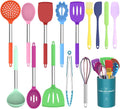 Silicone Cooking Utensil Set,Umite Chef Kitchen Utensils 15Pcs Cooking Utensils Set Non-Stick Heat Resistan Bpa-Free Silicone Stainless Steel Handle Cooking Tools Whisk Kitchen Tools Set - Grey Home & Garden > Kitchen & Dining > Kitchen Tools & Utensils Umite Chef Colorful  