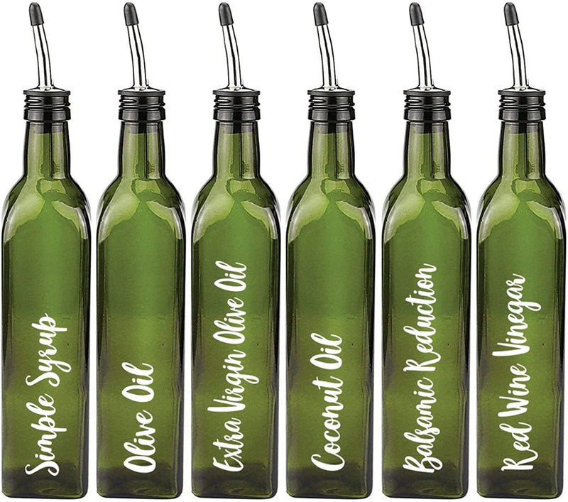 Talented Kitchen 132 Cursive Oils and Vinegars Labels. Condiments Sticker, Water Resistant Food Labels. Preprinted Decal Oil Bottle Pantry Organization Storage (Set of 132 - Cursive Oils and Vinegars) Home & Garden > Decor > Decorative Jars Talented Kitchen   