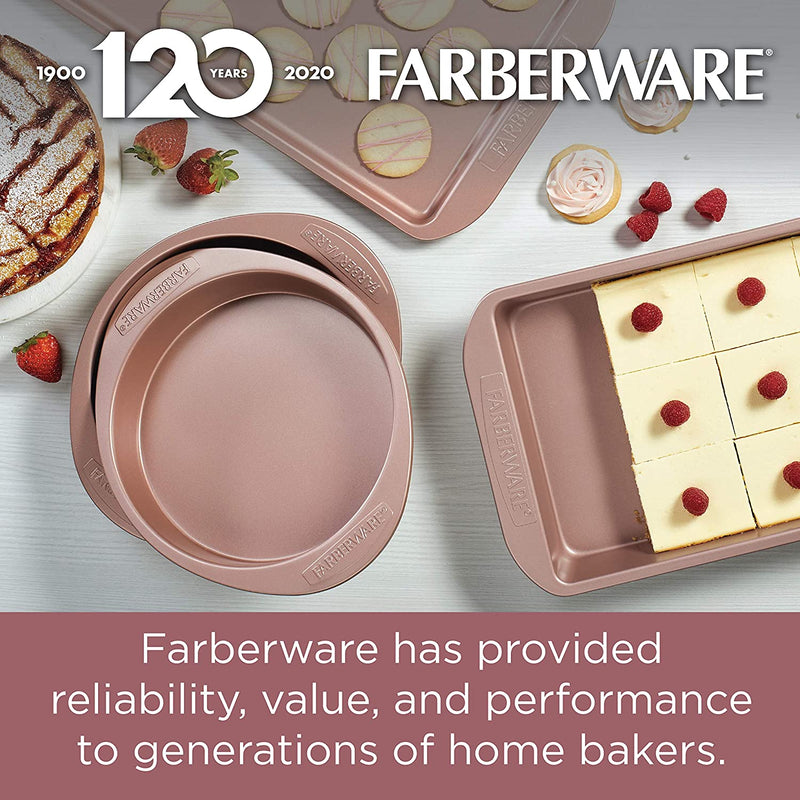 Farberware Nonstick Bakeware, Nonstick Cookie Sheet / Baking Sheet - 11 Inch X 17 Inch, Rose Gold Red Home & Garden > Kitchen & Dining > Cookware & Bakeware Meyer Corporation   