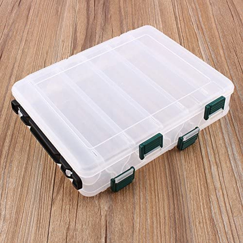 Tackle Box, Double Sided Plastic Fishing Storage Box Lure Boxes with 12 Compartments for Fishing Accessories Kit Sporting Goods > Outdoor Recreation > Fishing > Fishing Tackle Dilwe   
