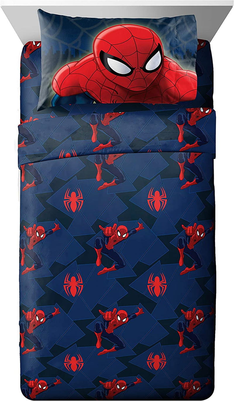 Marvel Spiderman 'Saving the Day' Microfiber 3 Piece Twin Sheet Set Home & Garden > Linens & Bedding > Bedding Jay Franco Blue Twin 