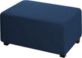 Ottoman Slipcovers Footrest Sofa Slipcovers Footstool Protector Covers High Spandex Lycra Slipcover Machine Washable Cover with Spandex Jacquard Checked Pattern，Standard Size, Charcoal Gray Home & Garden > Decor > Chair & Sofa Cushions PrimeBeau Navy Oversized 