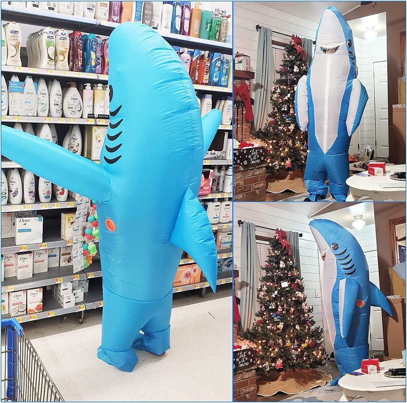 Adults Inflatable Halloween Costumes Blow up Shark Costume for Halloween, Birthday Gift Cos Play Party  Poptrend   