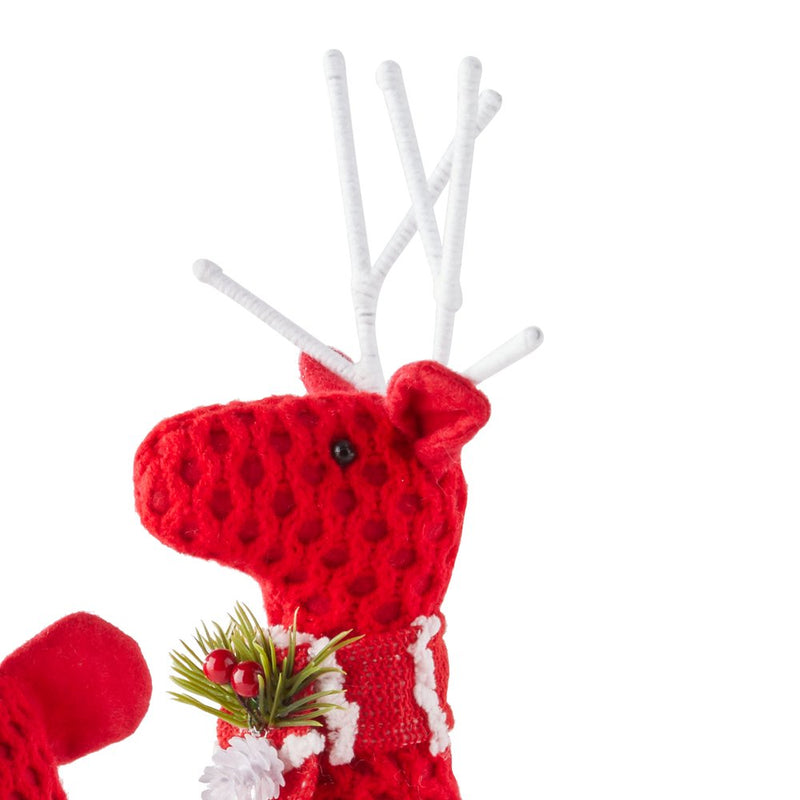 Holiday Time Red Crochet Christmas Reindeer Tabletop Decoration, Set of 2 Home & Garden > Decor > Seasonal & Holiday Decorations& Garden > Decor > Seasonal & Holiday Decorations Test Rite Intl   