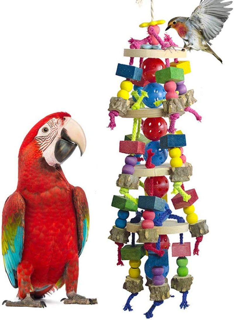 Deloky Large Parrot Toys - Natural Wood Large Bird Chewing Toys Suggested for Macaws Cokatoos,African Grey and a Variety of Large Parrots Animals & Pet Supplies > Pet Supplies > Bird Supplies > Bird Toys Deloky Wood Chewing Toys  