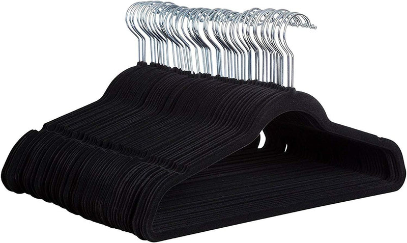 Zober Velvet Hangers 50 Pack - Black Hangers for Coats, Pants & Dress Clothes - Non Slip Clothes Hanger Set W/ 360 Degree Swivel, Holds up to 10 Lbs - Strong Felt Hangers for Clothing Sporting Goods > Outdoor Recreation > Fishing > Fishing Rods ZOBER Black 30 Pack 